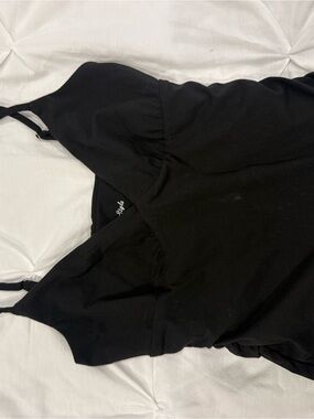 Black Sleeveless V-Neck Tank Top